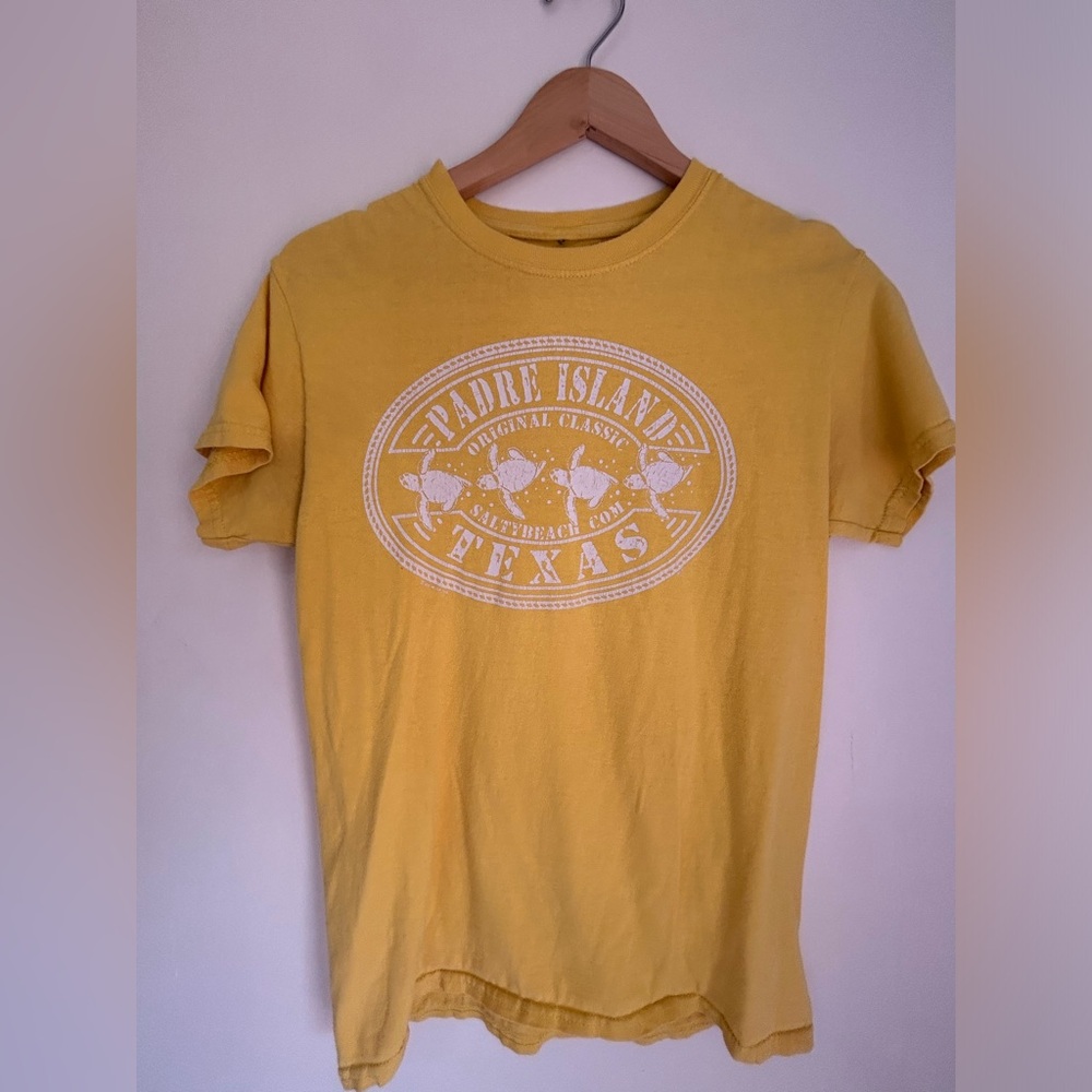 Yellow Graphic Padre Island Turtle T-Shirt
